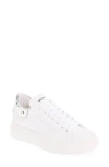Valentino By Mario Valentino Fresia Zip Sneaker In White Silver
