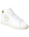 Valentino By Mario Valentino Gaia Leather High-top Sneaker In White