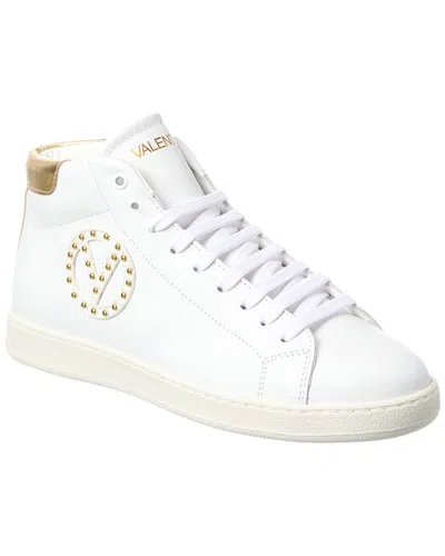 Valentino By Mario Valentino Gaia Leather High-top Sneaker In White