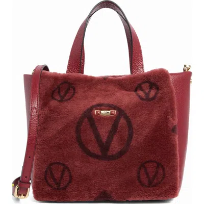 Valentino By Mario Valentino Genuine Shearling Tote Bag In Brown