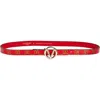 Valentino By Mario Valentino Giusy Baby Monogram Logo Buckle Belt In Fuego