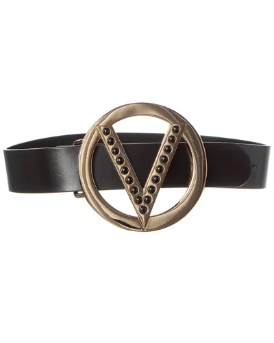 Valentino By Mario Valentino Giusy Forever Leather Belt In Black