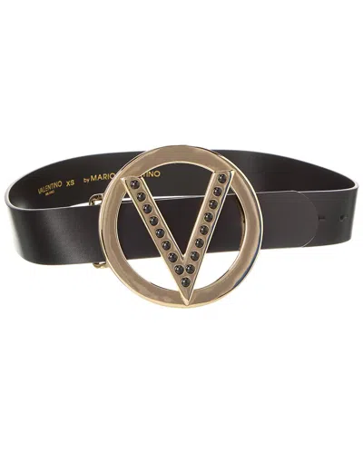 Valentino By Mario Valentino Giusy Forever Leather Belt In Black