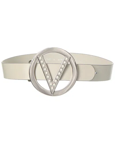Valentino By Mario Valentino Giusy Forever Leather Belt In Grey