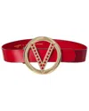 Valentino By Mario Valentino Giusy Forever Leather Belt In Red