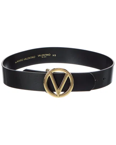 Valentino By Mario Valentino Giusy Leather Belt In Black