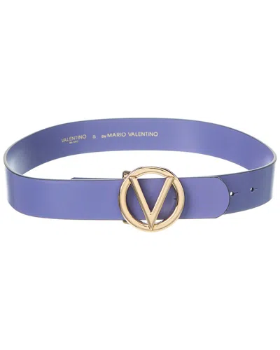 Valentino By Mario Valentino Giusy Leather Belt In Blue