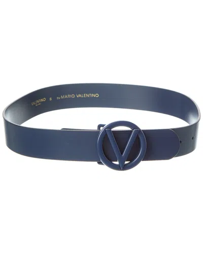 Valentino By Mario Valentino Giusy Leather Belt In Blue
