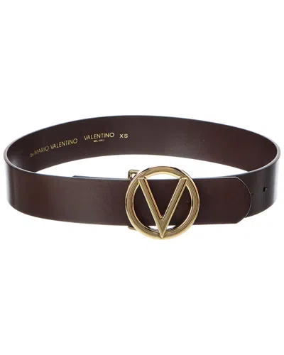 Valentino By Mario Valentino Giusy Leather Belt In Brown