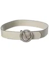 Valentino By Mario Valentino Giusy Leather Belt In Gray