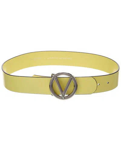 Valentino By Mario Valentino Giusy Leather Belt In Yellow