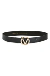 Valentino By Mario Valentino Giusy Logo Buckle Belt In Black