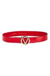 Valentino By Mario Valentino Giusy Logo Buckle Belt In Fuego