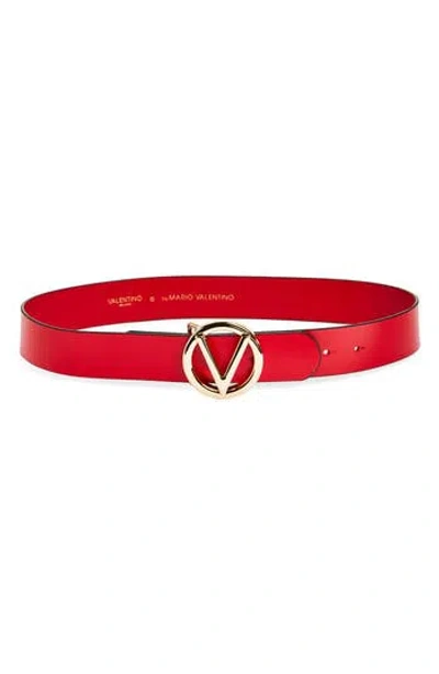 Valentino By Mario Valentino Giusy Logo Buckle Belt In Fuego