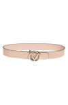 Valentino By Mario Valentino Giusy Logo Buckle Belt In Pale Rose