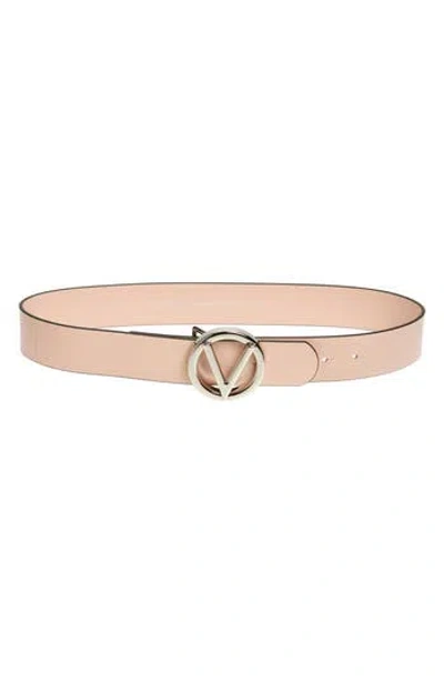 Valentino By Mario Valentino Giusy Logo Buckle Belt In Pale Rose
