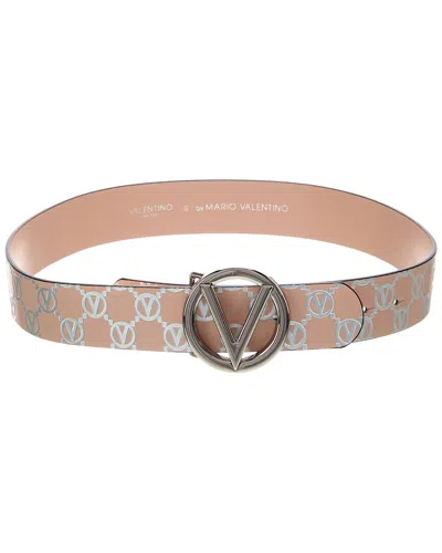 Valentino By Mario Valentino Giusy Monogram Leather Belt In Pink