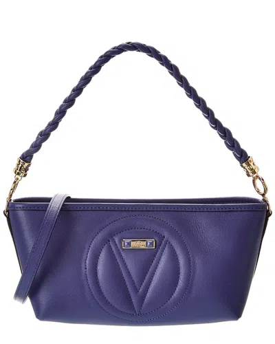 Valentino By Mario Valentino Grace Signature Leather Shoulder Bag In Blue