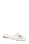 Valentino By Mario Valentino Greta Logo Slide Sandal In White
