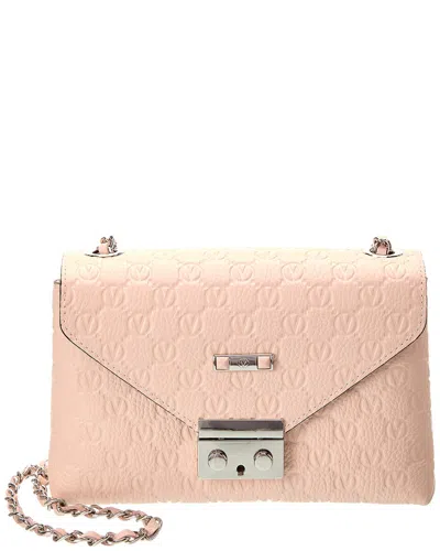 Valentino By Mario Valentino Isabelle Dollaro Monogram Leather Crossbody In Pink