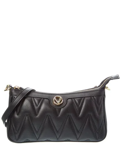 Valentino By Mario Valentino Jeanette Diamond Leather Shoulder Bag In Black