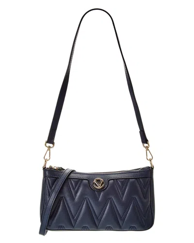 Valentino By Mario Valentino Jeanette Diamond Leather Shoulder Bag In Blue