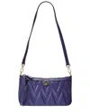 Valentino By Mario Valentino Jeanette Diamond Leather Shoulder Bag In Blue