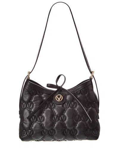 Valentino By Mario Valentino Jeanne Monogram Leather Tote In Black