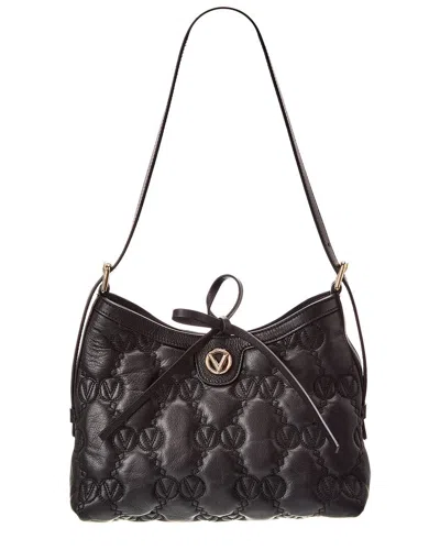 Valentino By Mario Valentino Jeanne Monogram Leather Tote In Black