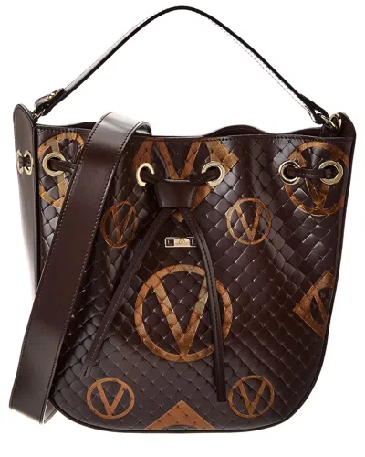 Valentino By Mario Valentino Jimi Saint Tropez Leather Bucket Bag In Brown