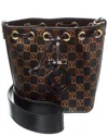 Valentino By Mario Valentino Jules Monogram Leather Bucket Bag In Black