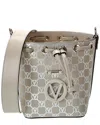 Valentino By Mario Valentino Jules Monogram Leather Bucket Bag In Grey