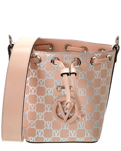 Valentino By Mario Valentino Jules Monogram Leather Bucket Bag In Pink