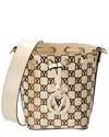 Valentino By Mario Valentino Jules Monogram Leather Bucket Bag In White