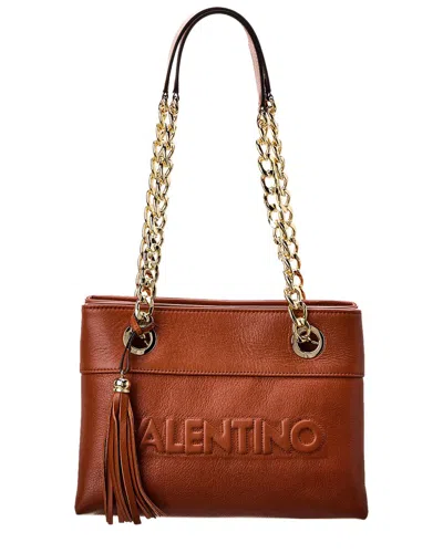 Valentino By Mario Valentino Kali Embossed Leather Shoulder Bag In Brown