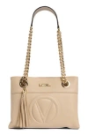 Valentino By Mario Valentino Kalo Signature Leather Tote Bag In White