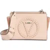 Valentino By Mario Valentino Kiki Rockstud Leather Crossbody Bag In Pale Rose