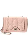 Valentino By Mario Valentino Lady Monogram Leather Shoulder Bag In Pink