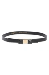 Valentino By Mario Valentino Lea Leather Belt In Black