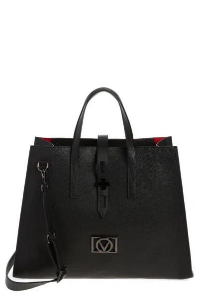 Valentino By Mario Valentino Leonardo Dollaro Leather Tote Bag In Black