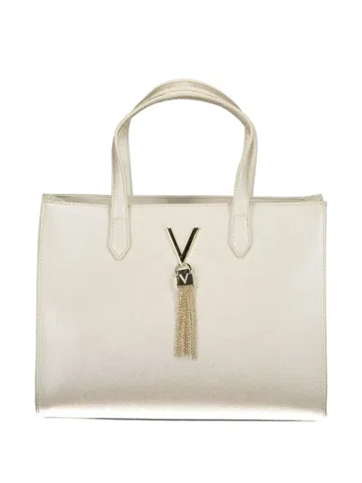 Valentino By Mario Valentino Logo-plaque Tote Bag In White
