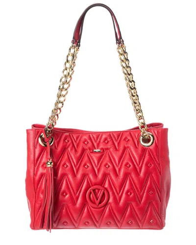 VALENTINO BY MARIO VALENTINO LUISA DIAMOND LEATHER SHOULDER BAG