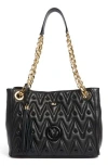 Valentino By Mario Valentino Luisa Diamond Quilted Tote Bag In Black