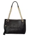 Valentino By Mario Valentino Luisa Embossed Leather Shoulder Bag In Black
