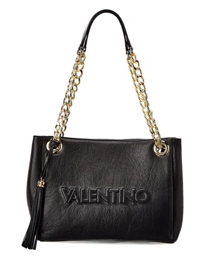 Valentino By Mario Valentino Luisa Embossed Leather Shoulder Bag In Black