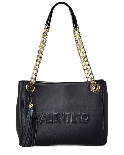 Valentino By Mario Valentino Luisa Embossed Leather Shoulder Bag In Black