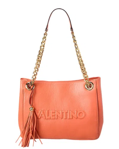 Valentino By Mario Valentino Luisa Embossed Leather Shoulder Bag In Pink