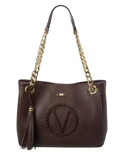 Valentino By Mario Valentino Luisa Rock Leather Shoulder Bag, Os, Brown
