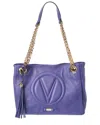 Valentino By Mario Valentino Luisa Signature Leather Shoulder Bag In Blue