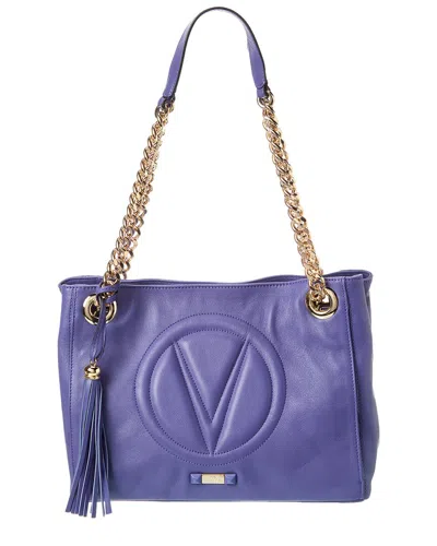 Valentino By Mario Valentino Luisa Signature Leather Shoulder Bag In Blue